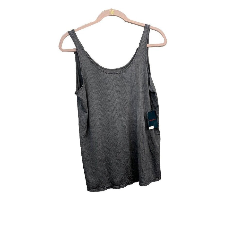 Tommy John Ribbed Tank Top Layering Sleep Wear Size Medium Gray
